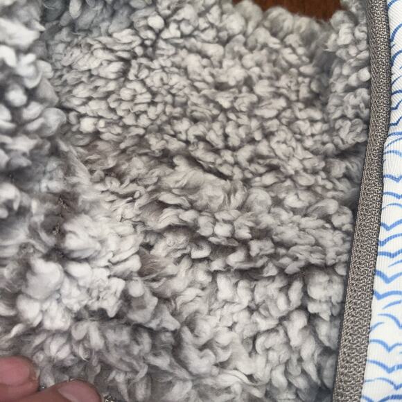 USA Palm Reversible Sherpa 1/4 Zip Grey Sherpa-Waves Mens XL Wave White Gray - Picture 3 of 5